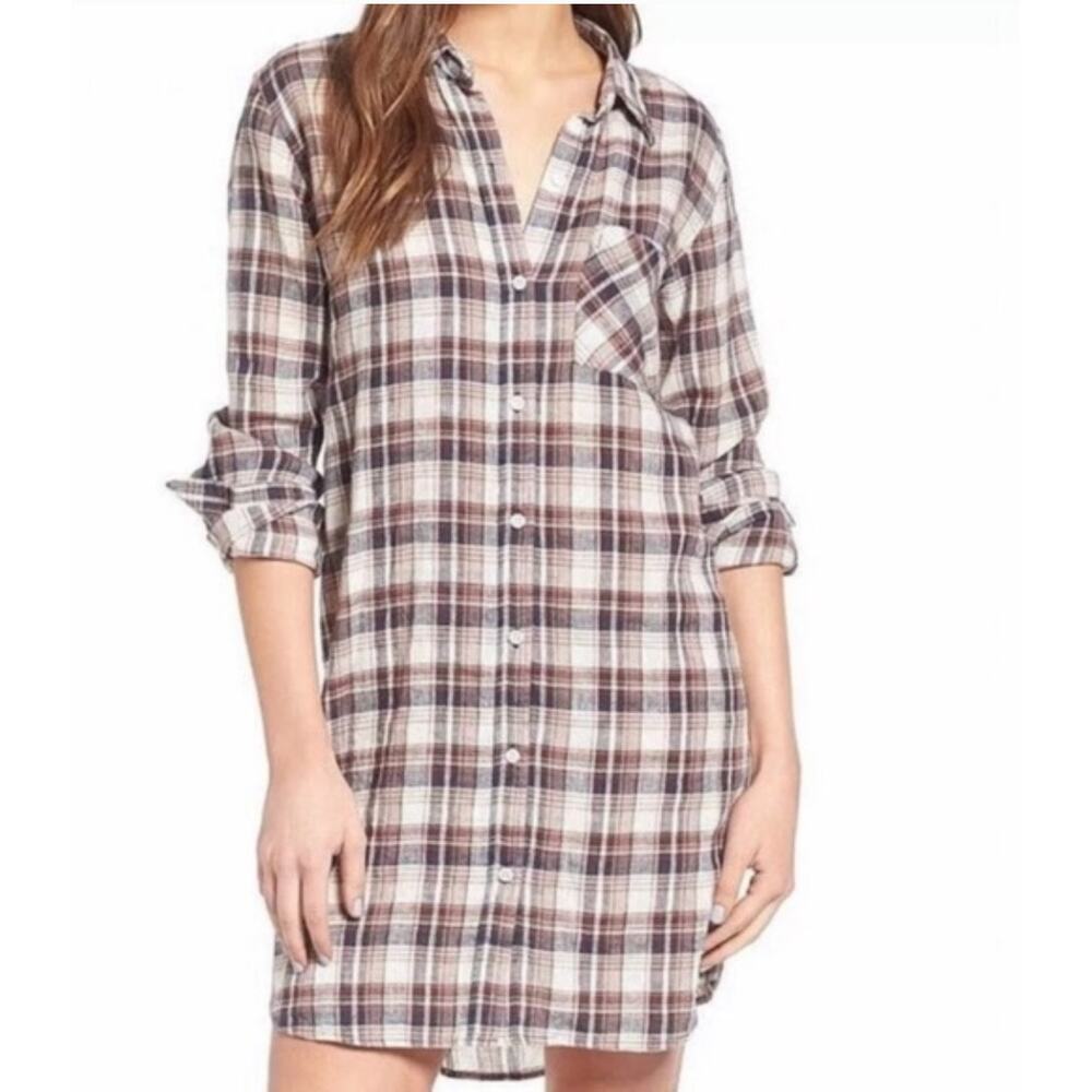 Current/Elliott Plaid Shirt Dress Size 2‎
